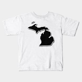 Black Michigan Outline Kids T-Shirt